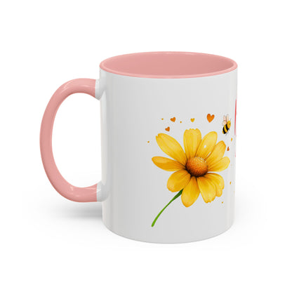 Bee Mine - Floral Accent Ceramic Mug (11oz, 15oz)