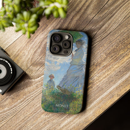 Tough Phone Case for iPhone, Samsung and Google Pixel - Monet, Woman with a Parasol - Madame Monet and Her Son (1875)