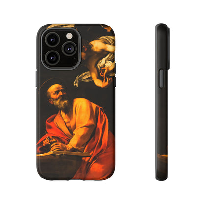 Tough Phone Case for iPhone, Samsung and Google Pixel - Caravaggio, Inspiration of St. Matthew (1602)