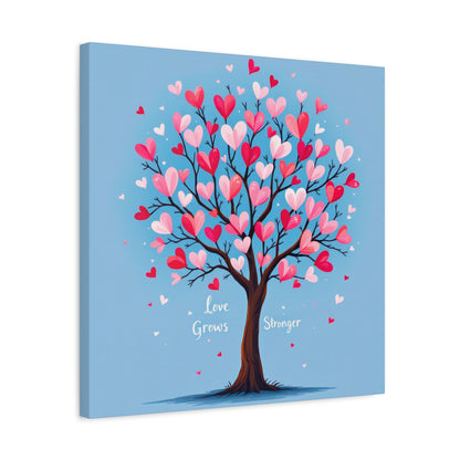 Love Grows Stronger – Heart Tree Canvas Art