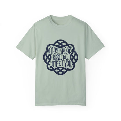 Comfort Colors 1717 Unisex Garment-Dyed T-shirt - May the Road Rise to Meet You – Celtic Knotwork Irish Blessing Tee