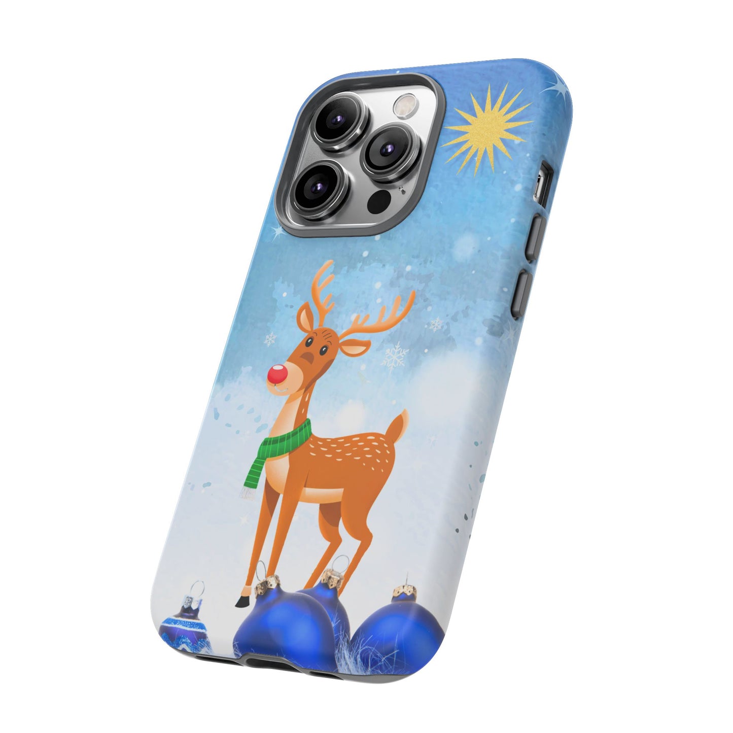 Festive Reindeer No.2 – Santa Hat with Holiday Lights Design for iPhone, Samsung & Google Models