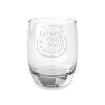 Whiskey Kisses Irish Wishes - St. Patrick's Day Whiskey Glass Design