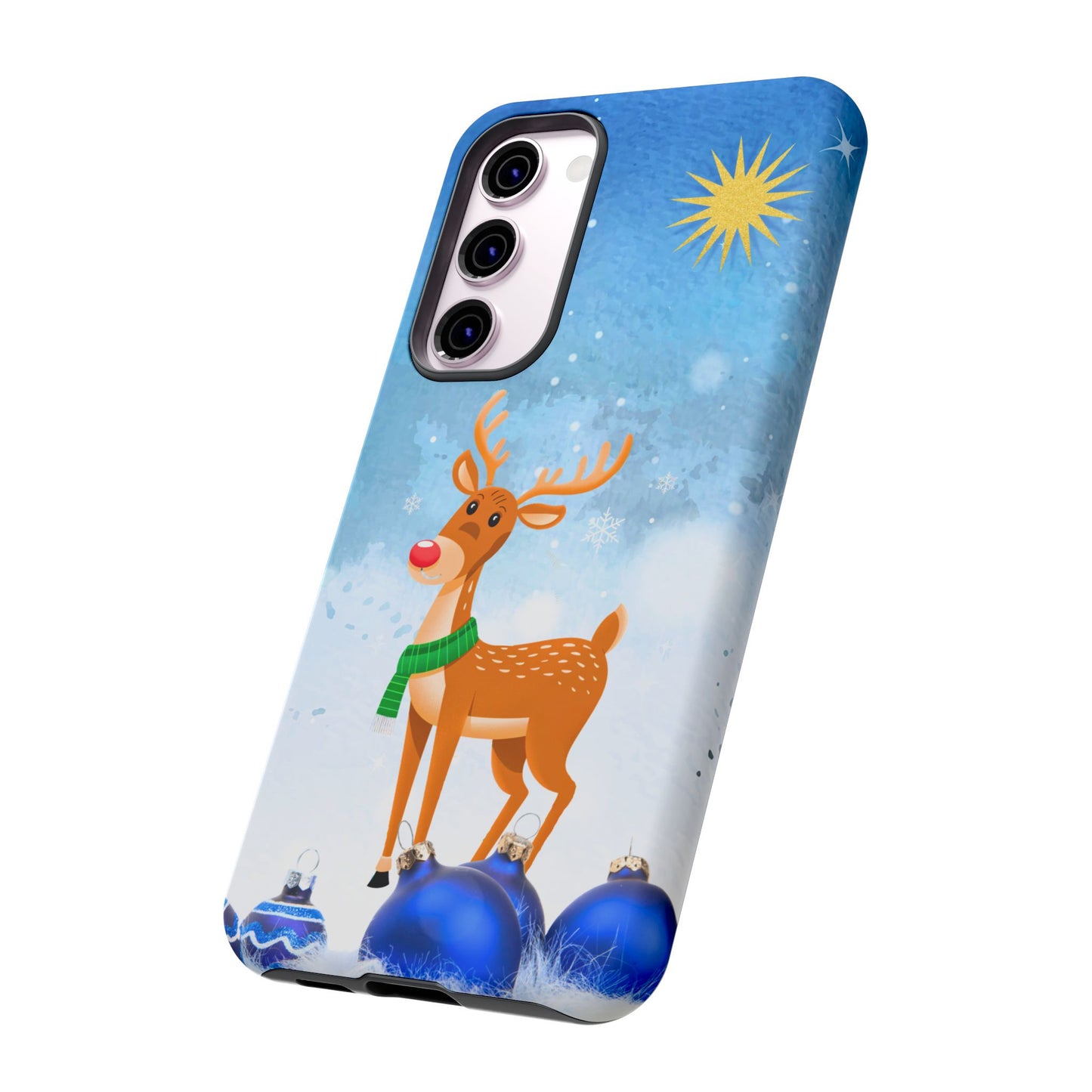 Festive Reindeer No.2 – Santa Hat with Holiday Lights Design for iPhone, Samsung & Google Models