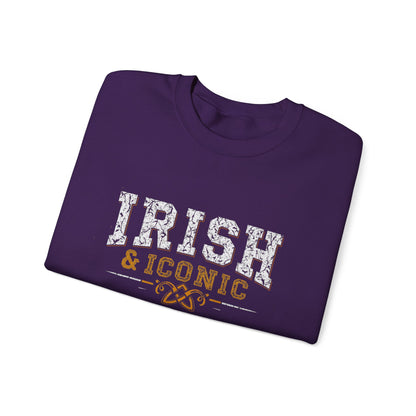 Gildan 18000 Unisex Heavy Blend™ Crewneck Sweatshirt - Irish & Iconic Vintage Distressed St. Patrick’s Day Design
