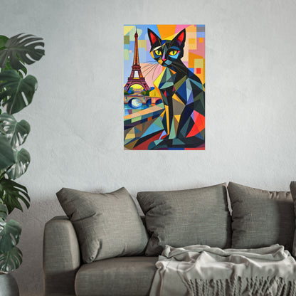 Parisian Noir: A Cubist Cat’s Dream