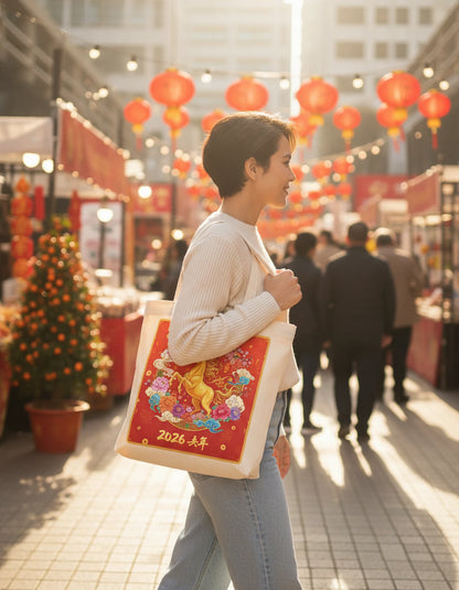 2026 Year of the Horse Lunar New Year Tote Bag (v1)