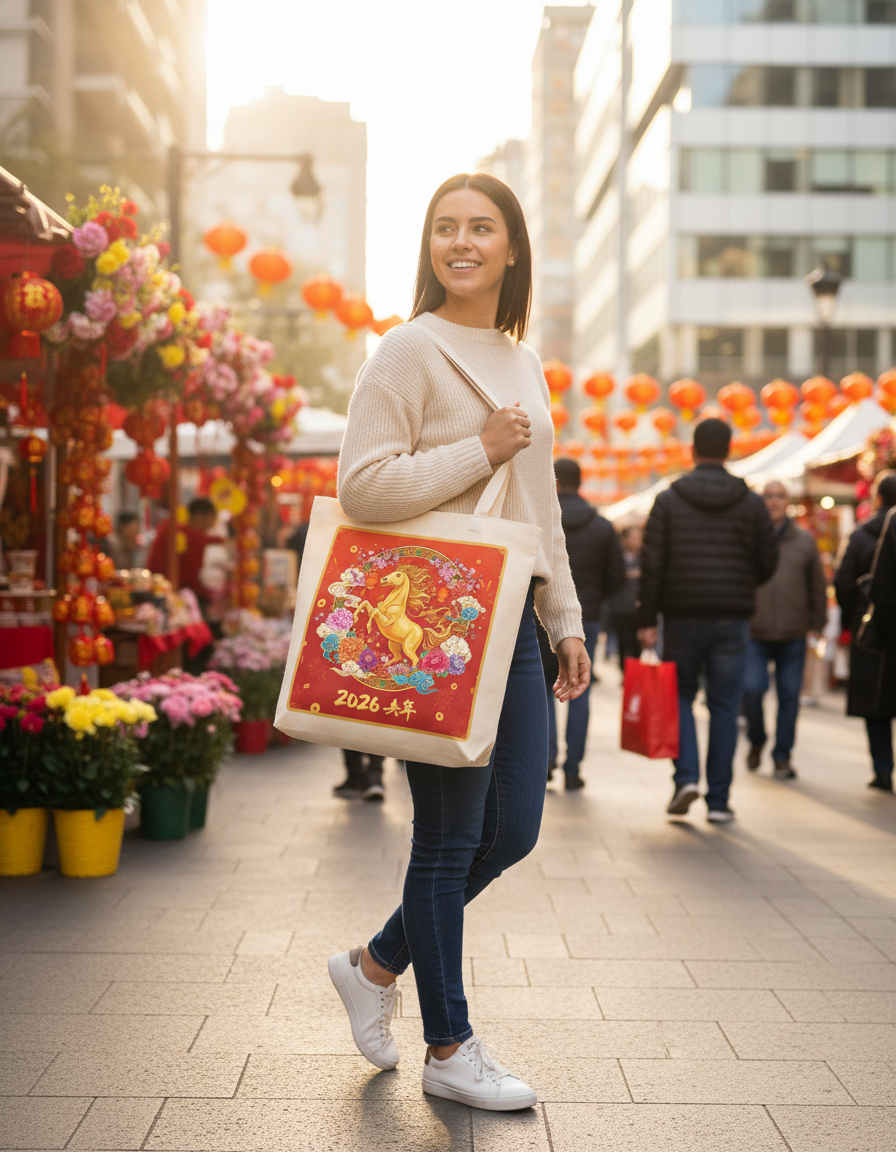 2026 Year of the Horse Lunar New Year Tote Bag (v1)
