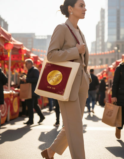 2026 Year of the Horse Lunar New Year Tote Bag (v2)