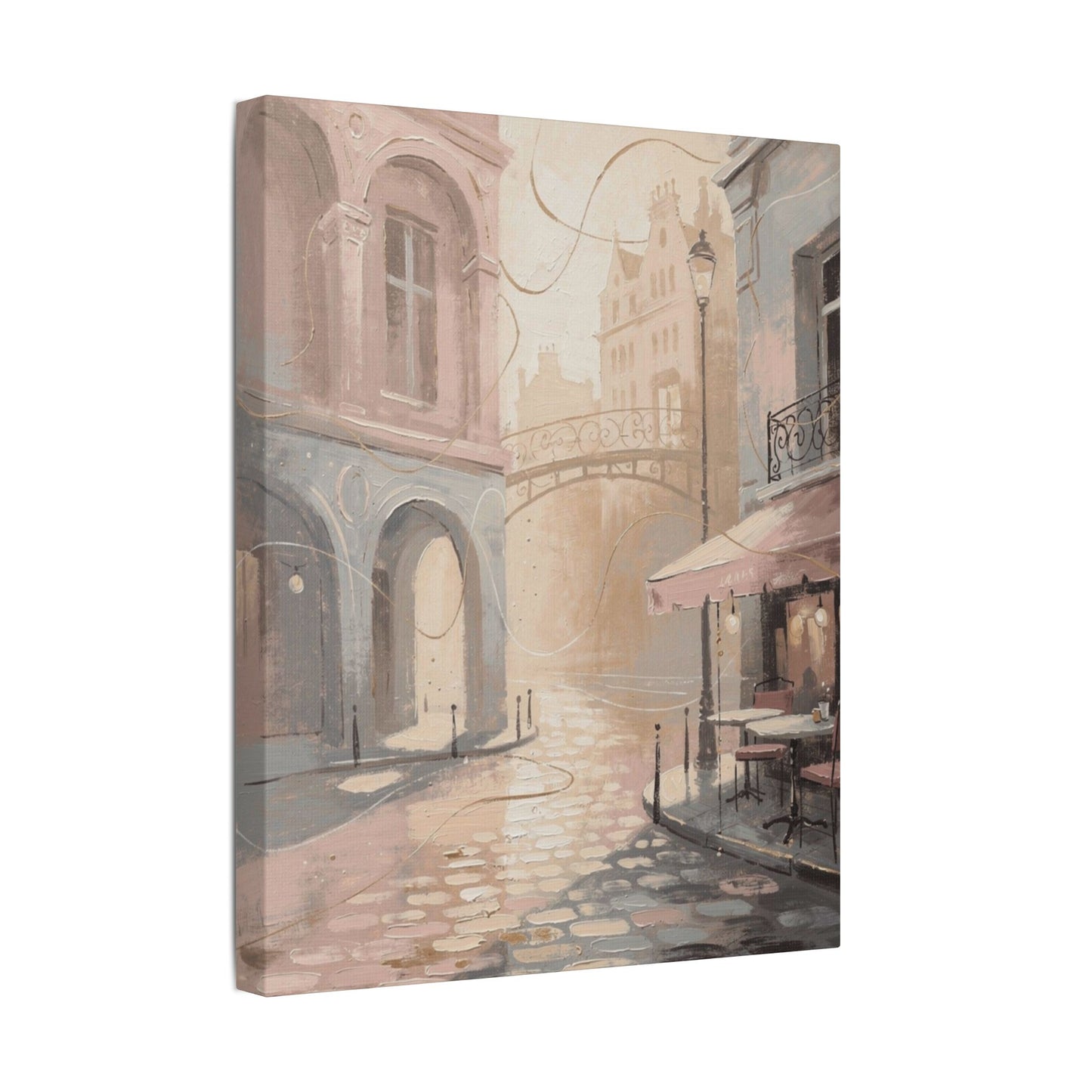 Morning Light Over a Paris Café Terrace (Canvas)