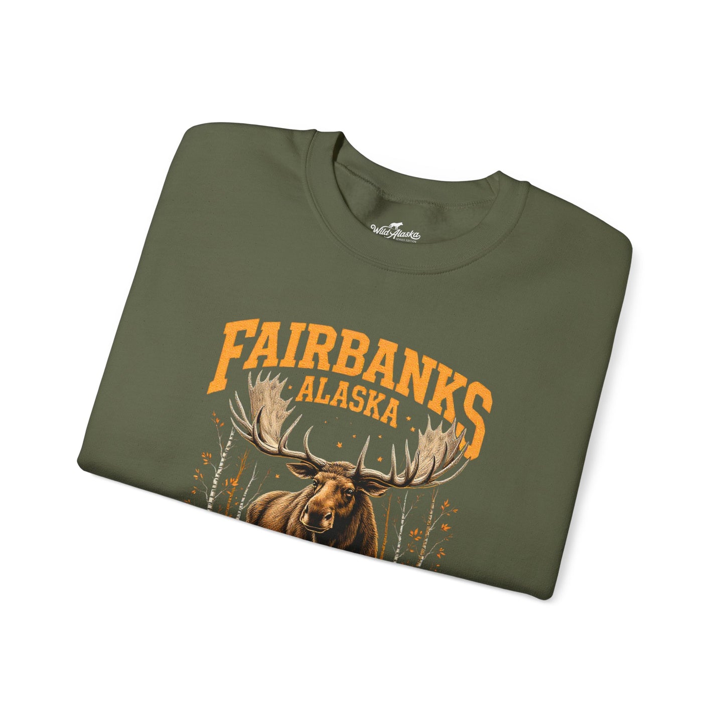 Fairbanks Moose Cotton Crewneck Sweatshirt | Wild Alaska Series Edition 🦌🍁
