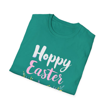Gildan 64000 Unisex Softstyle T-Shirt - Hoppy Easter Floral Script Tee