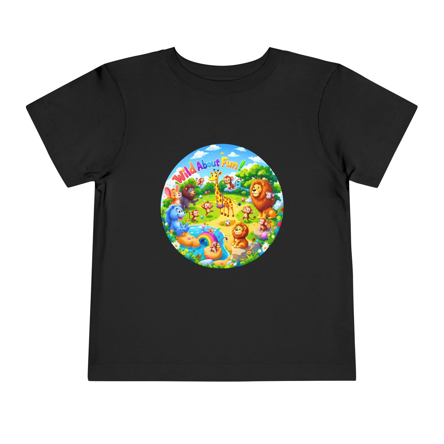 Bella+Canvas 3001T Toddler Short Sleeve Tee - Wild About Fun - Vibrant Animal Kingdom Adventure