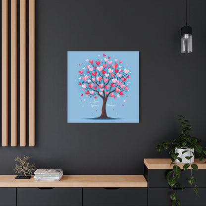 Love Grows Stronger – Heart Tree Canvas Art