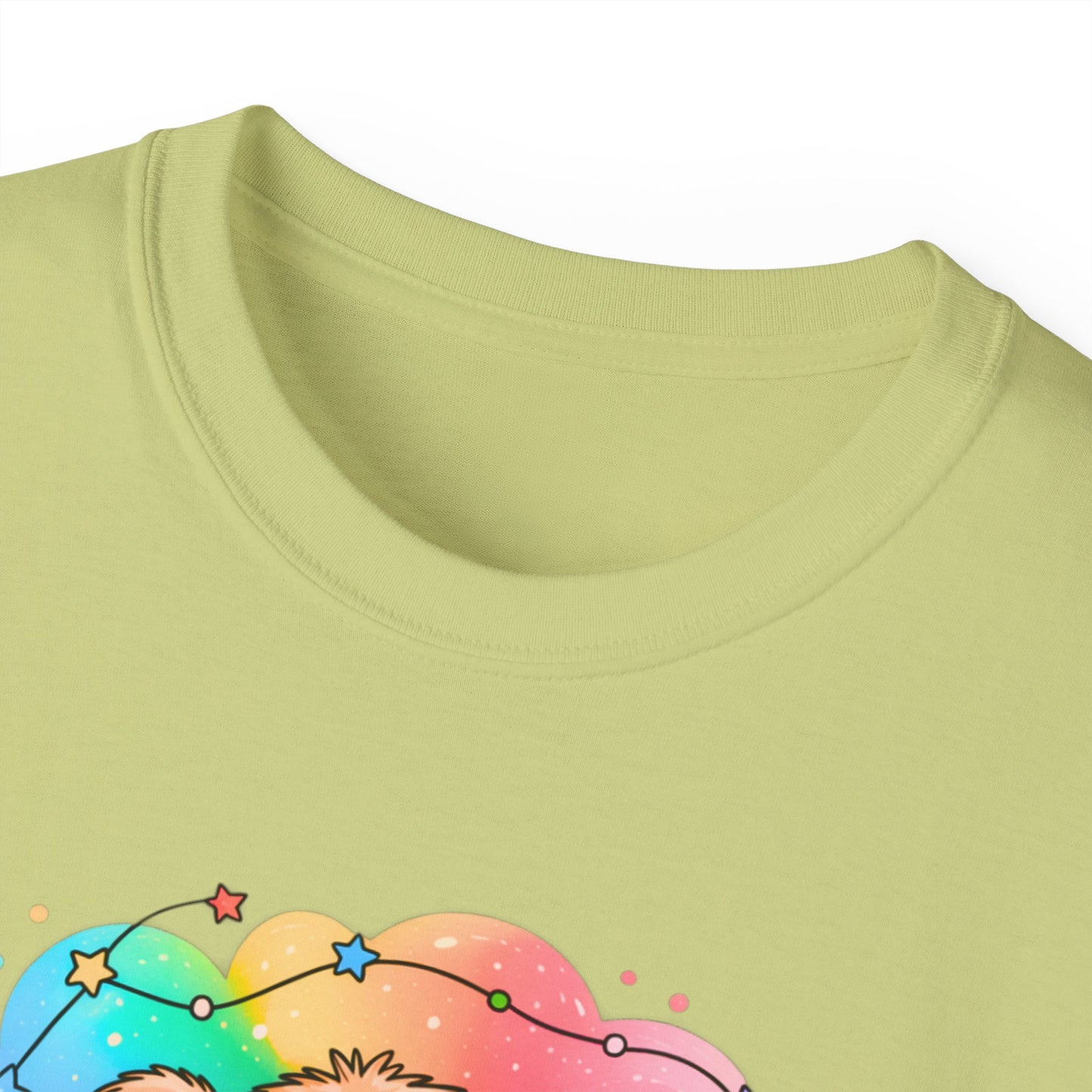 Bearly Awake Teddy Bear Tee | Cute Coffee Bear Wrapped in Rainbow Blanket