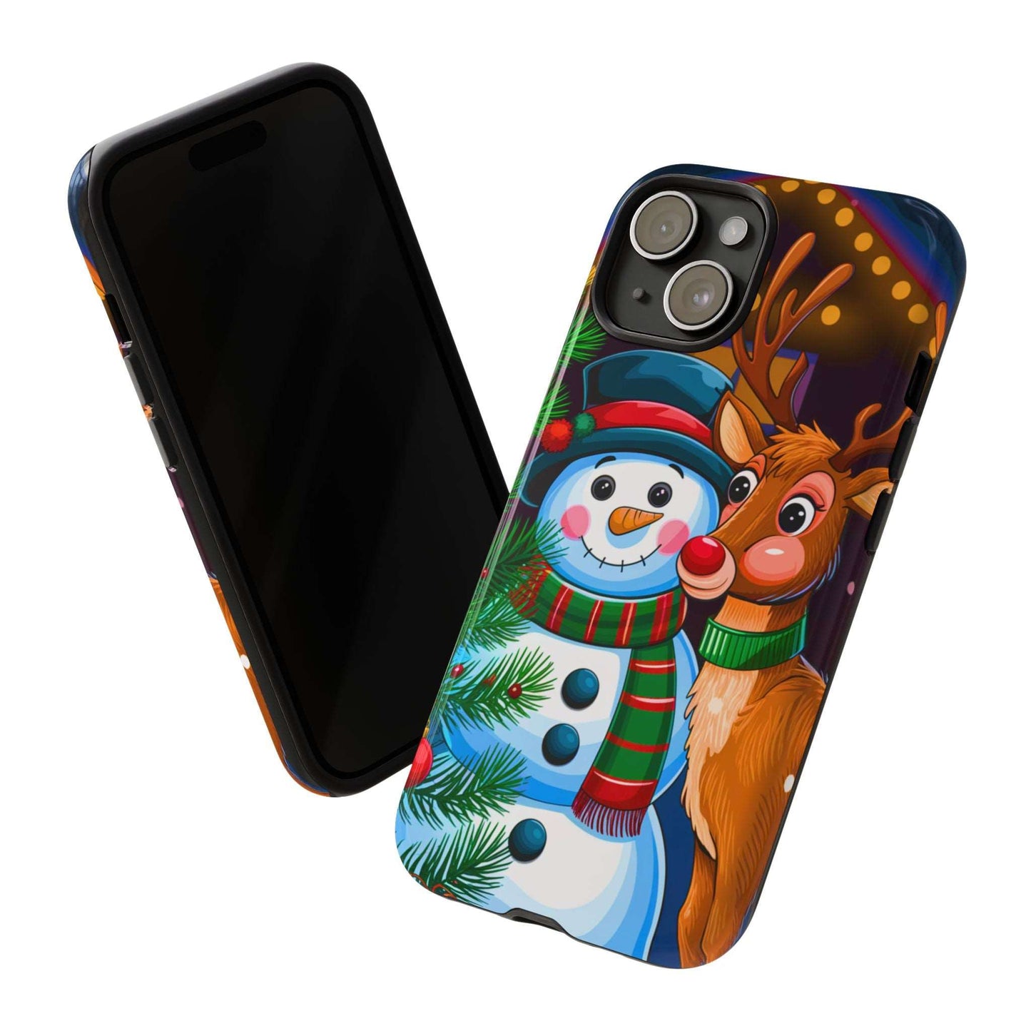 Festive Snowman and Reindeer Christmas Phone Case