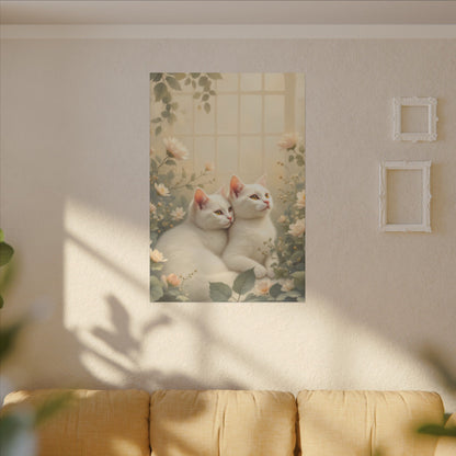 Chatons en chocolat blanc : Impression giclée d'art floral d'hiver serein