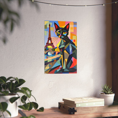 Parisian Noir: A Cubist Cat’s Dream