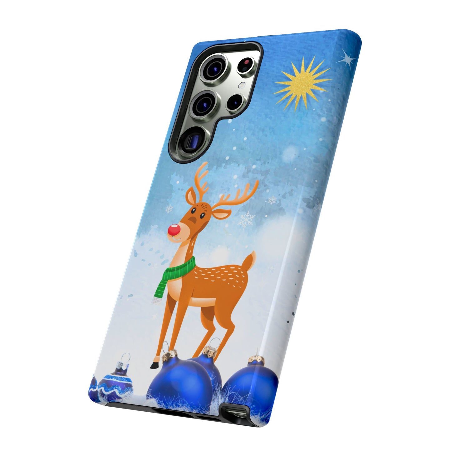 Festive Reindeer No.2 – Santa Hat with Holiday Lights Design for iPhone, Samsung & Google Models