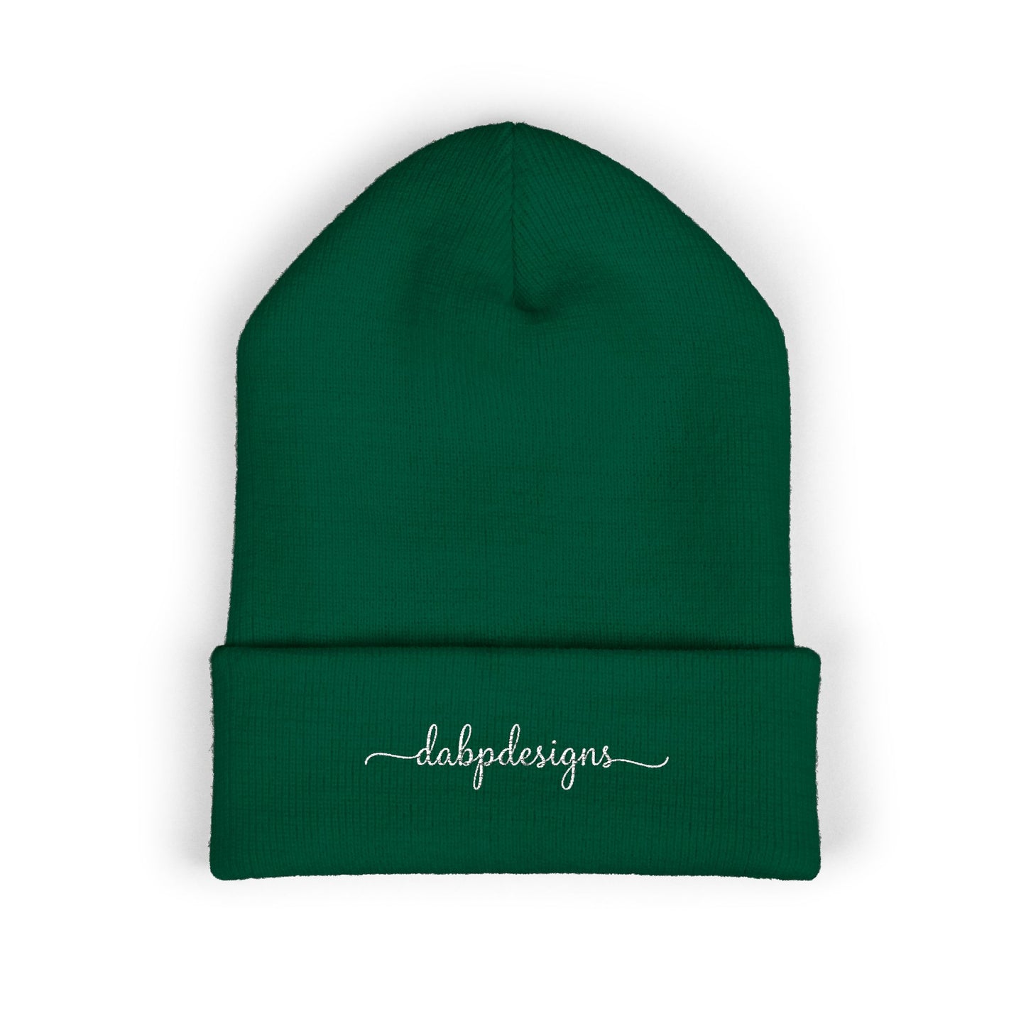Embroidered Cuffed Beanie – dabpdesigns Minimal White Stitch Logo
