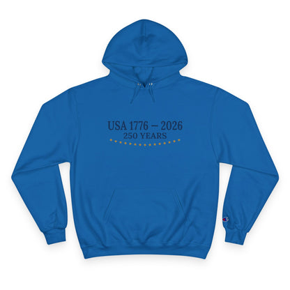 USA 250 Years Hoodie (1776–2026) – Commemorative Patriotic Back Crest Hoodie