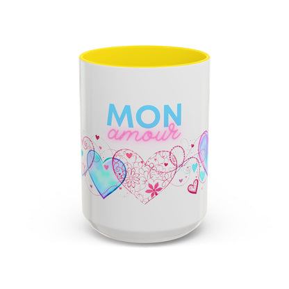 Mon amour/Pour toujours Valentine's Day Mug Set– Romantic French Gift for Couples [1 of 2] (11oz, 15oz)