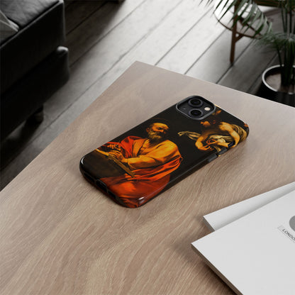 Tough Phone Case for iPhone, Samsung and Google Pixel - Caravaggio, Inspiration of St. Matthew (1602)
