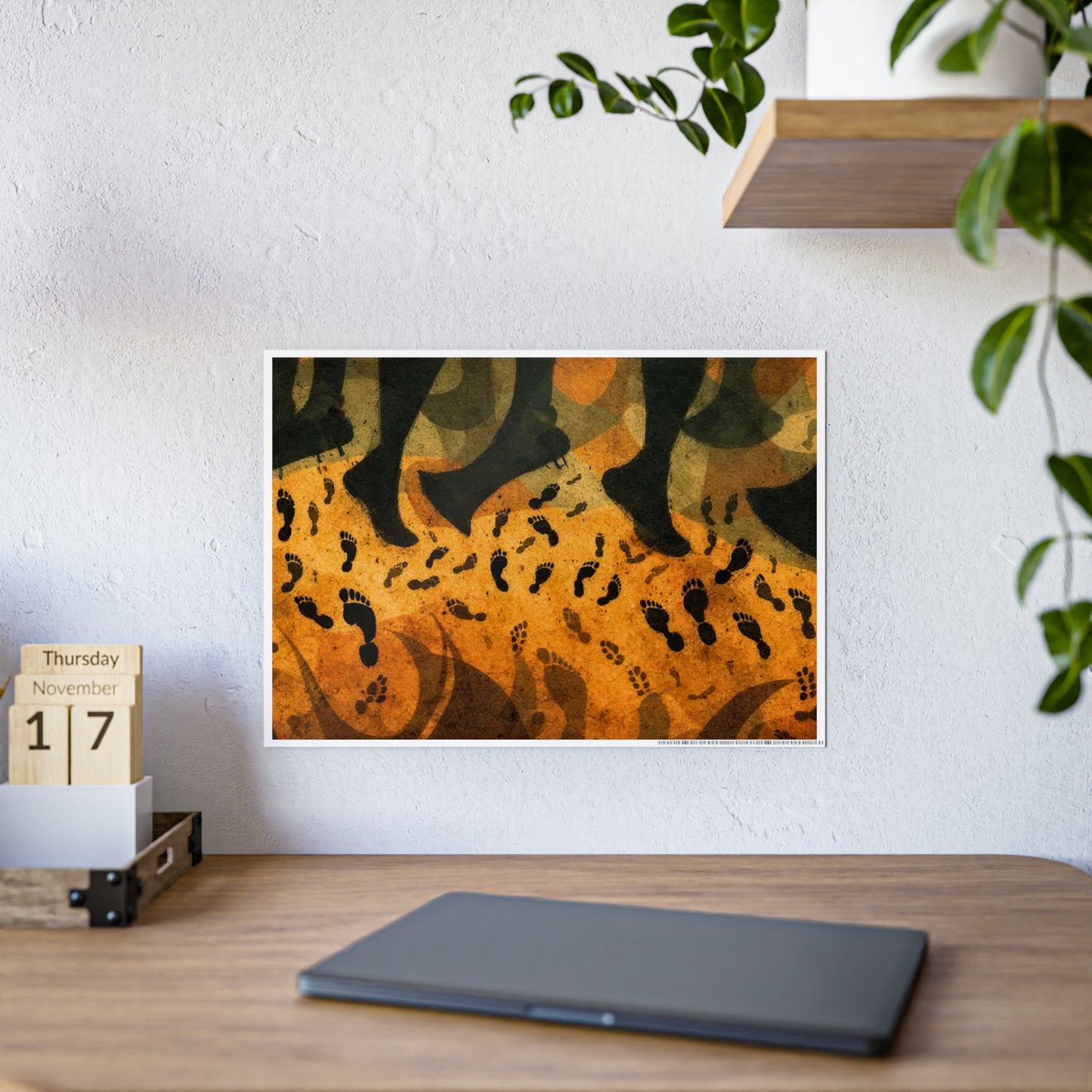 Jazz-Inspired Glossy Poster Art | Footprints in Color