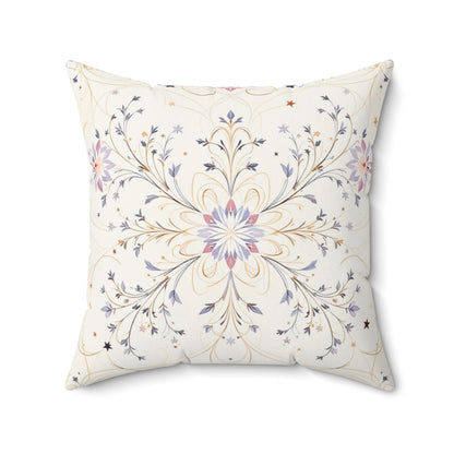 Ethereal Starlit Bloom – Elegant Ornamental Design Throw Pillow