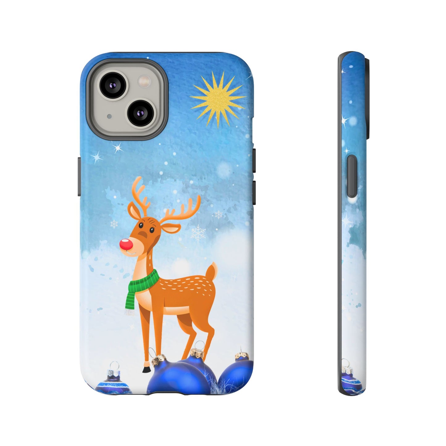 Festive Reindeer No.2 – Santa Hat with Holiday Lights Design for iPhone, Samsung & Google Models