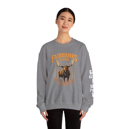 Fairbanks Moose Cotton Crewneck Sweatshirt | Wild Alaska Series Edition 🦌🍁
