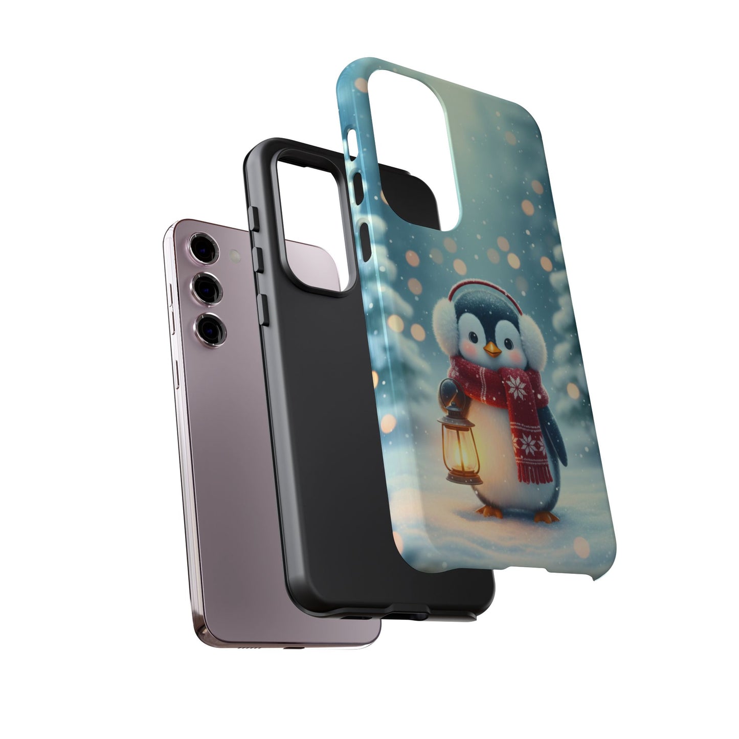 Christmas Snuggles Penguin Phone Case