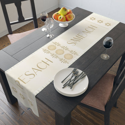Pesach Sameach Table Runner Collection (v1) — Elegant Passover Seder Table Decor (16×72)