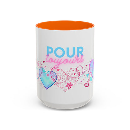 Pour toujours/Mon amour Valentine's Day Mug Set– Romantic French Gift for Couples [2 of 2] (11oz, 15oz)