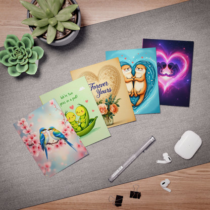 5-Pack Valentine's Day Greeting Cards – Cute & Romantic Designs