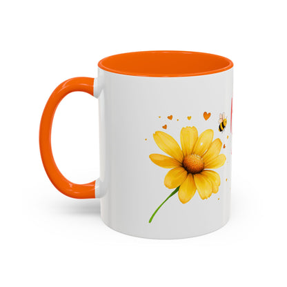Bee Mine - Floral Accent Ceramic Mug (11oz, 15oz)