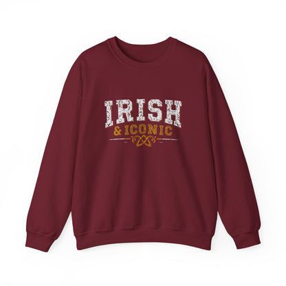 Gildan 18000 Unisex Heavy Blend™ Crewneck Sweatshirt - Irish & Iconic Vintage Distressed St. Patrick’s Day Design