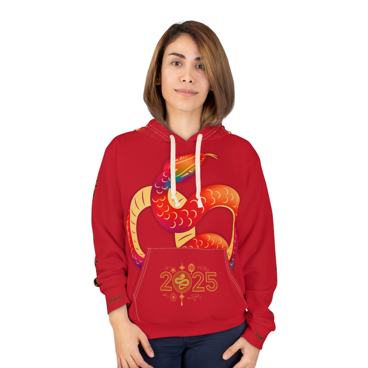 2025 Year of the Snake – Chinese New Year Unisex Hoodie [Dark Red Edition]