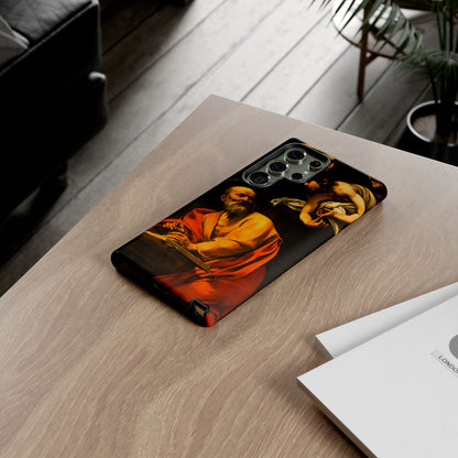 Tough Phone Case for iPhone, Samsung and Google Pixel - Caravaggio, Inspiration of St. Matthew (1602)