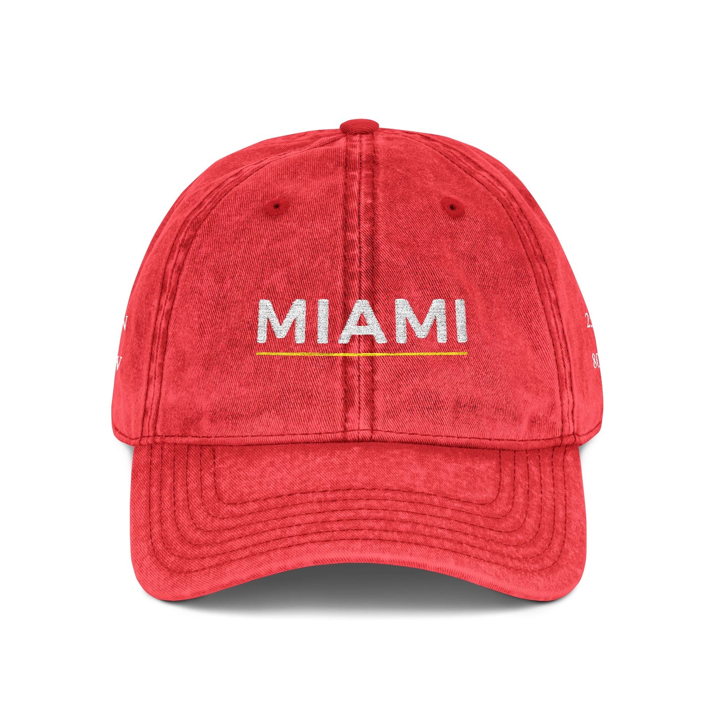 Red cap with 'New Identity' text on a white background