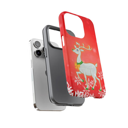 Festive Reindeer No.3 – Santa Hat with Holiday Lights Design for iPhone, Samsung & Google Models
