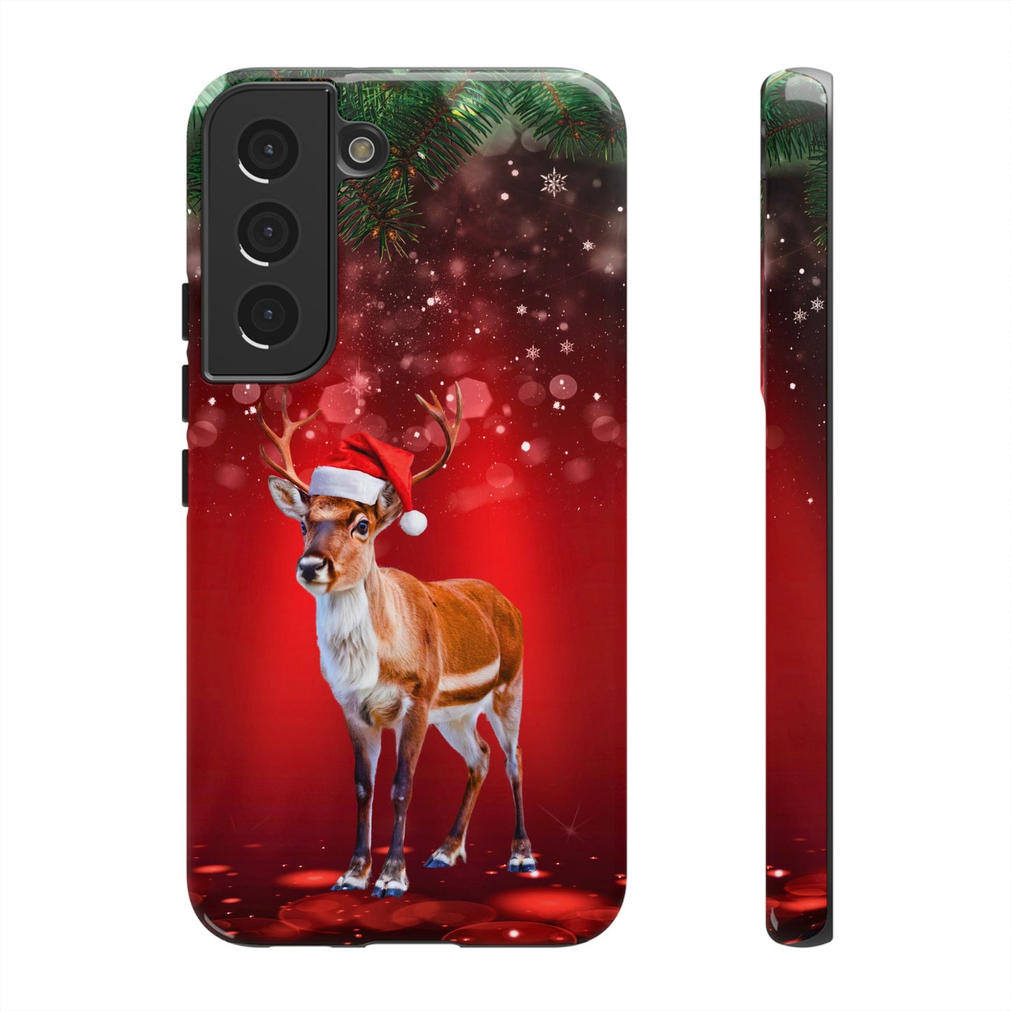 Festive Reindeer No.1 – Santa Hat with Holiday Lights Design for iPhone, Samsung & Google Models