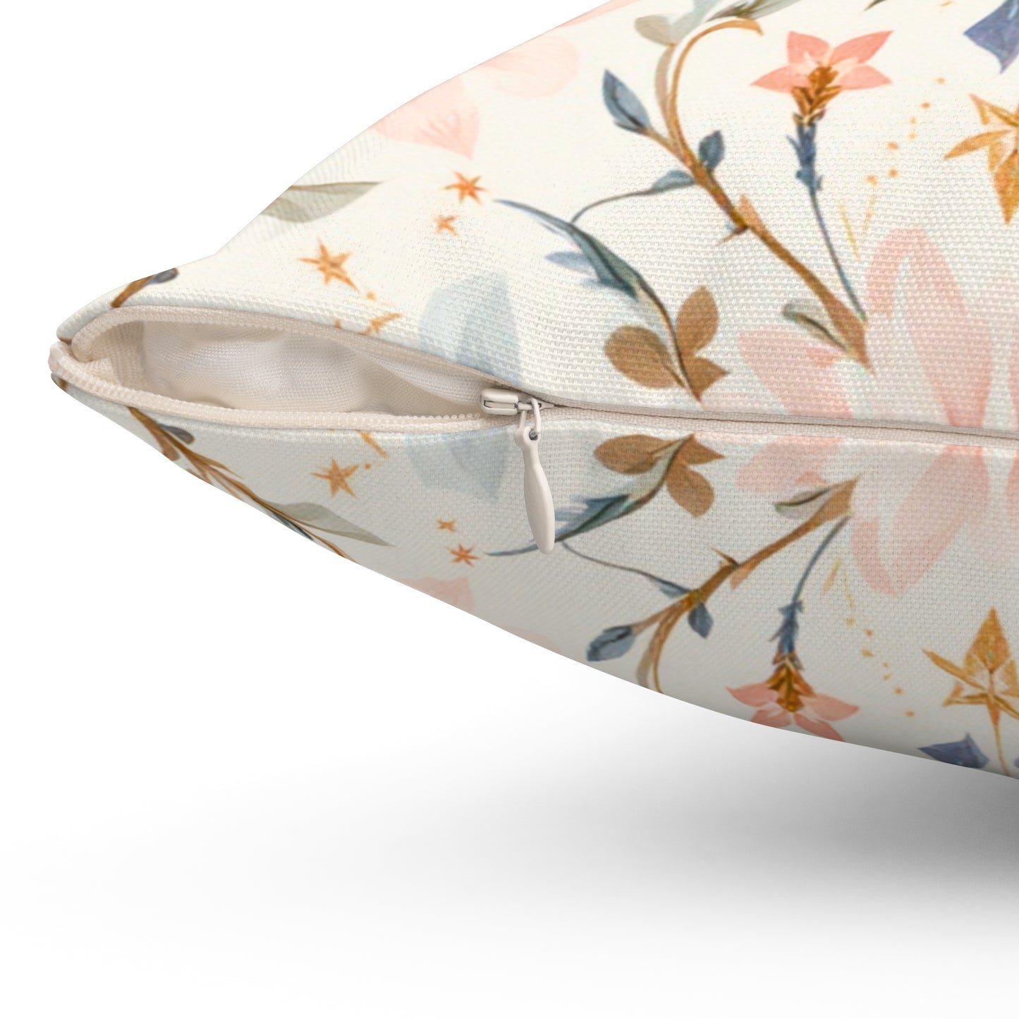 Blush Blossom Harmony – Elegant Floral Art Deco Design Throw Pillow