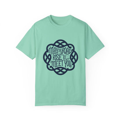 Comfort Colors 1717 Unisex Garment-Dyed T-shirt - May the Road Rise to Meet You – Celtic Knotwork Irish Blessing Tee