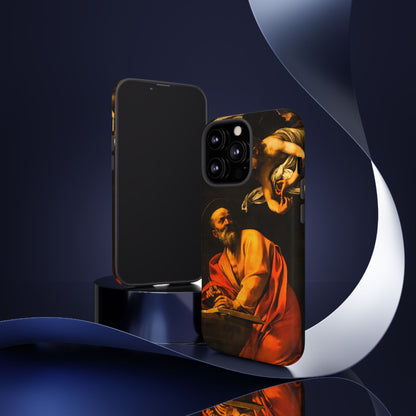 Tough Phone Case for iPhone, Samsung and Google Pixel - Caravaggio, Inspiration of St. Matthew (1602)
