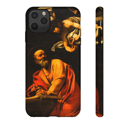Tough Phone Case for iPhone, Samsung and Google Pixel - Caravaggio, Inspiration of St. Matthew (1602)