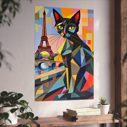 Parisian Noir: A Cubist Cat’s Dream