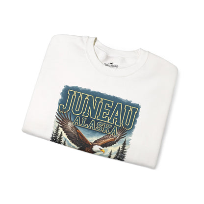Juneau Bald Eagle Cotton Crewneck Sweatshirt | Wild Alaska Series Edition 🦅🌲❄️