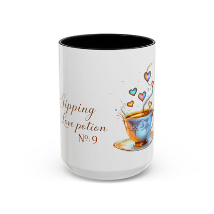 Sipping Love Potion No. 9 - Elegant Valentine Mug (11oz, 15oz)