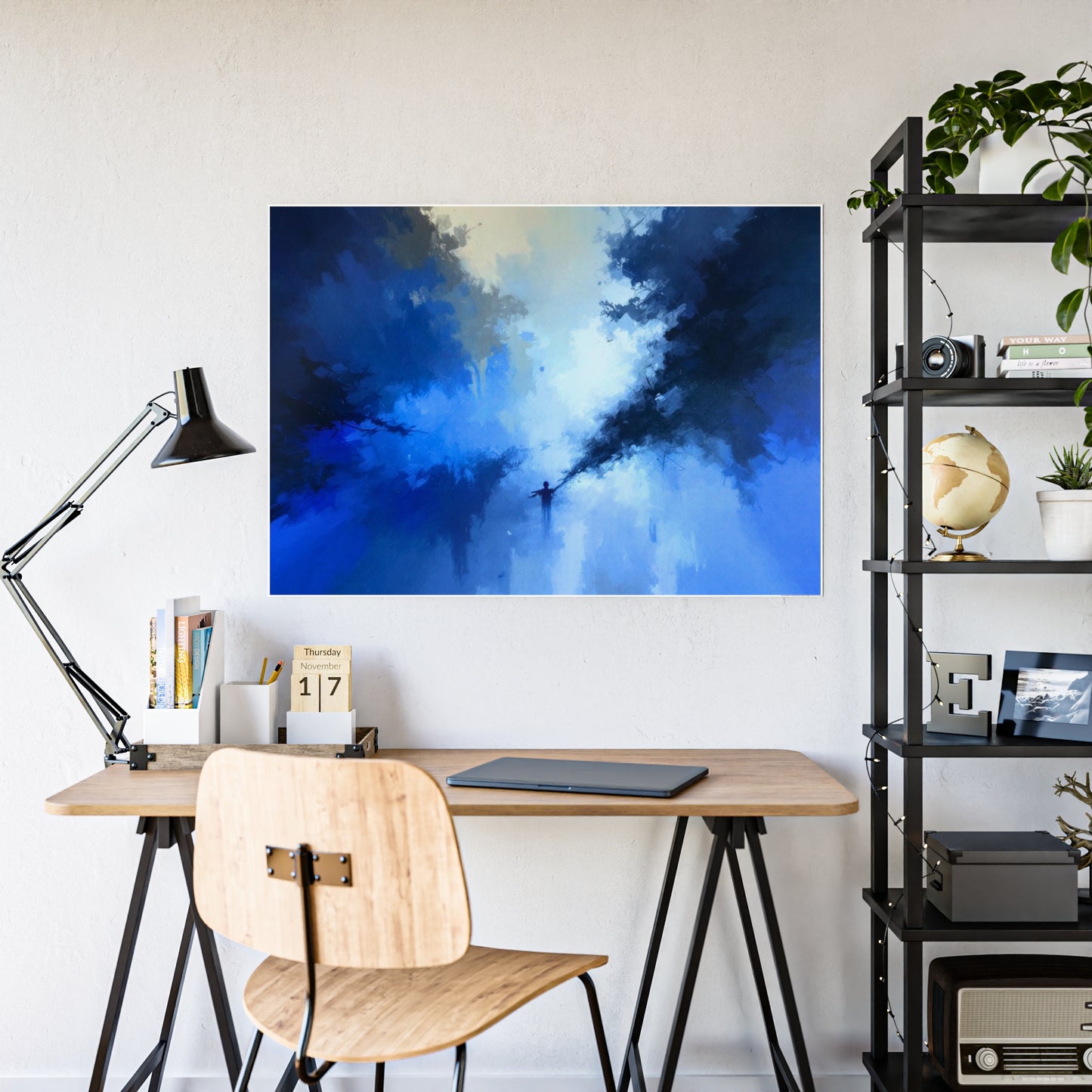 Jazz-Inspired Glossy Poster Art | Blue Horizon